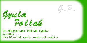 gyula pollak business card